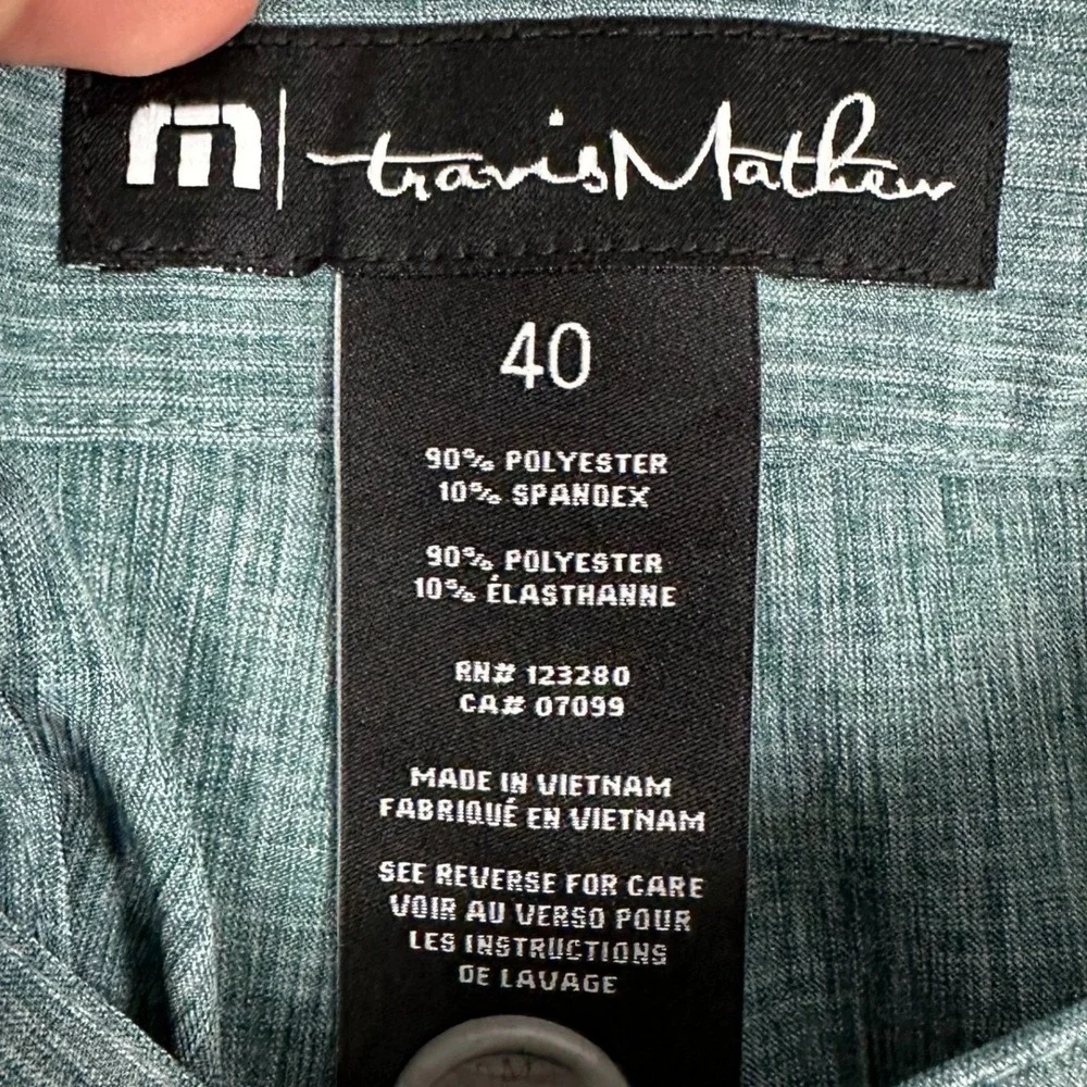 Travis Mathew Beck Shorts Mens 40 Teal Heather Golf Chino Performance Stretch